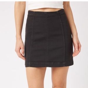 Free people modern femme black denim skirt